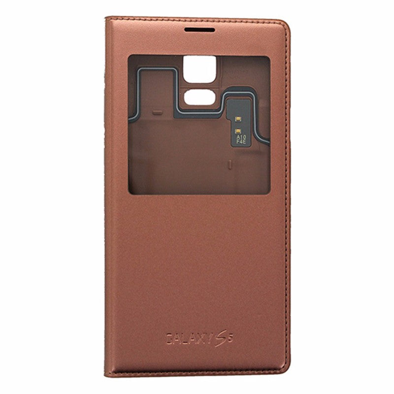 Samsung S-View Flip Cover Case for Samsung Galaxy S5 Rose Gold Cell Phone - Cases, Covers & Skins Samsung    - Simple Cell Bulk Wholesale Pricing - USA Seller