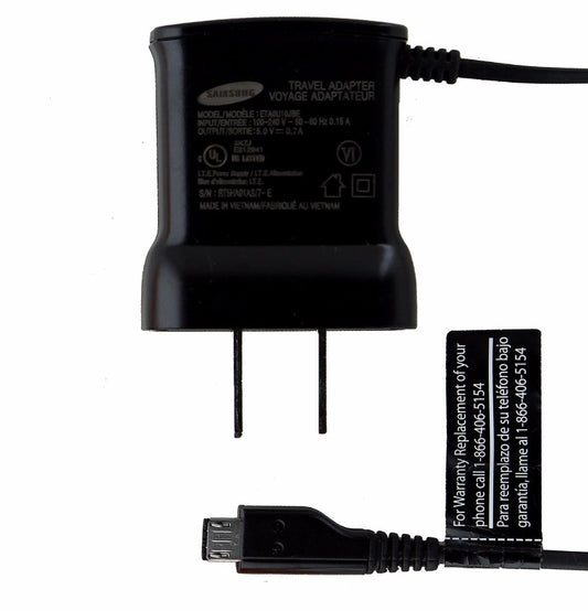 Samsung (ETA0U10JBE) 5V 0.7A Wall Charger & Cable for Micro USB Devices - Black Cell Phone - Cables & Adapters Samsung    - Simple Cell Bulk Wholesale Pricing - USA Seller