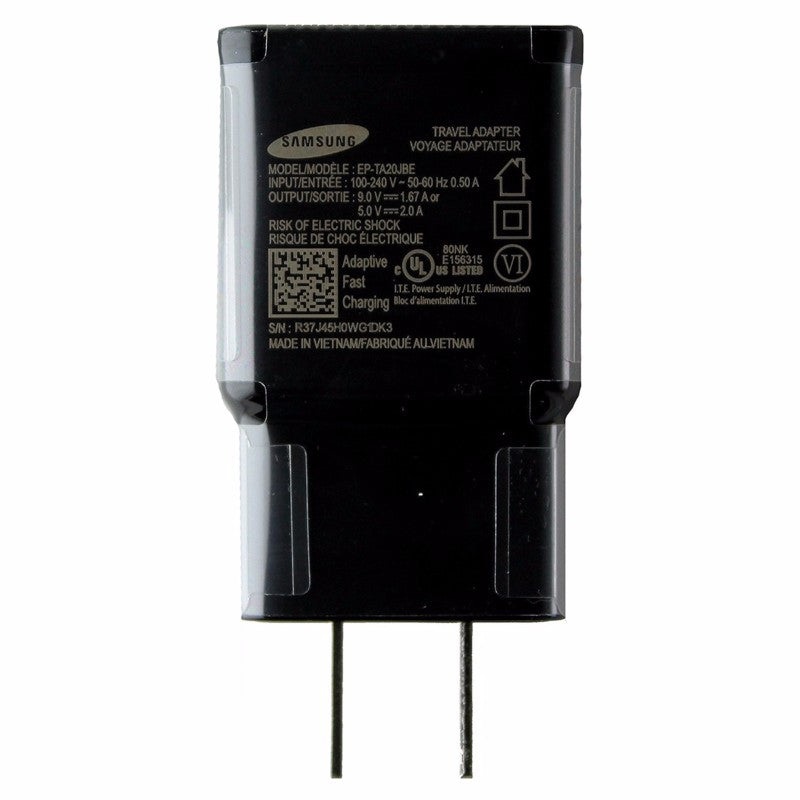 Samsung (EP-TA20JBE) Wall Adapter with a Single 2A USB Port - Black Cell Phone - Cables & Adapters Samsung    - Simple Cell Bulk Wholesale Pricing - USA Seller