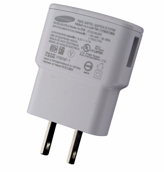 Samsung (5V/0.7A) Single USB Wall Charger / Travel Adapter - White (ETA0U60JWE) Cell Phone - Cables & Adapters Samsung    - Simple Cell Bulk Wholesale Pricing - USA Seller