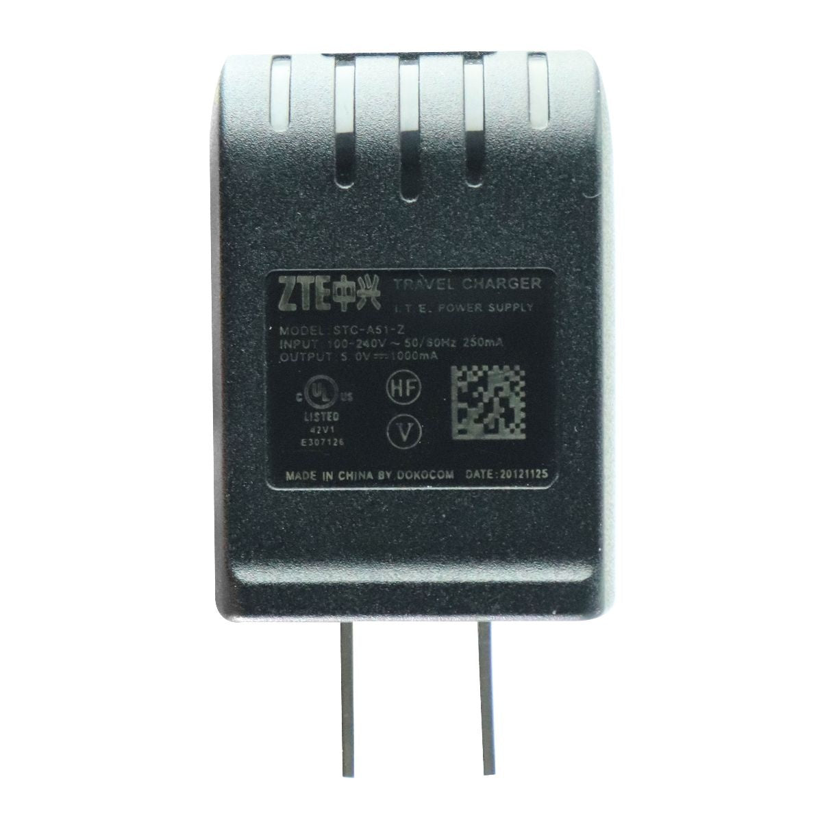 thumbnail image 2 of OEM ZTE Travel Charger STC-A51D-Z (5V 1000mA) + 2 Cables: Type-C & Micro USB - Refurbished 2 of 6