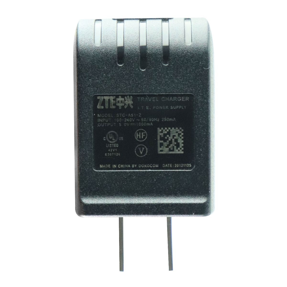 ZTE (STC - A51 - Z) 5V 1A Travel Adapter for USB Devices - Black Cell Phone - Cables & Adapters ZTE    - Simple Cell Bulk Wholesale Pricing - USA Seller
