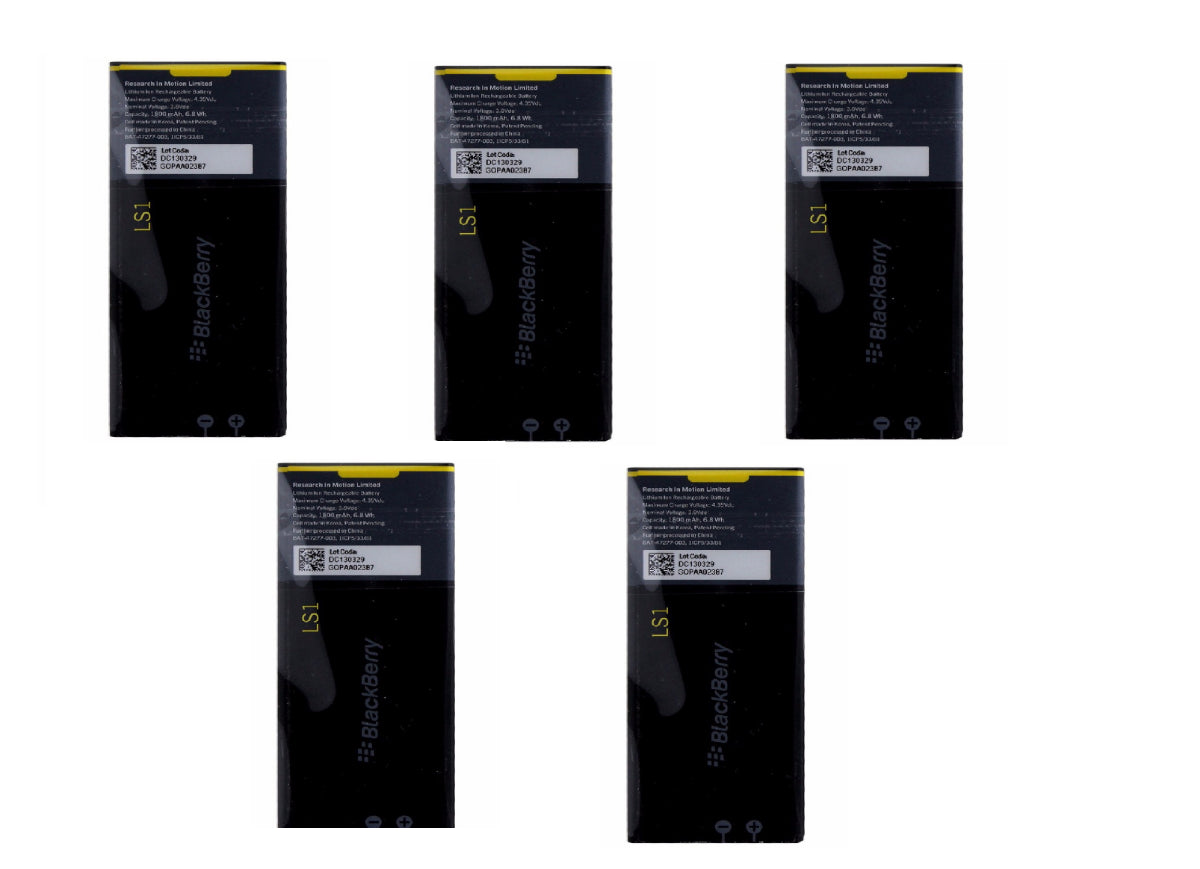 KIT 5x BlackBerry Rechargeable 1,800mAh OEM Battery (LS1) for BlackBerry Z10 Cell Phone - Batteries Blackberry    - Simple Cell Bulk Wholesale Pricing - USA Seller