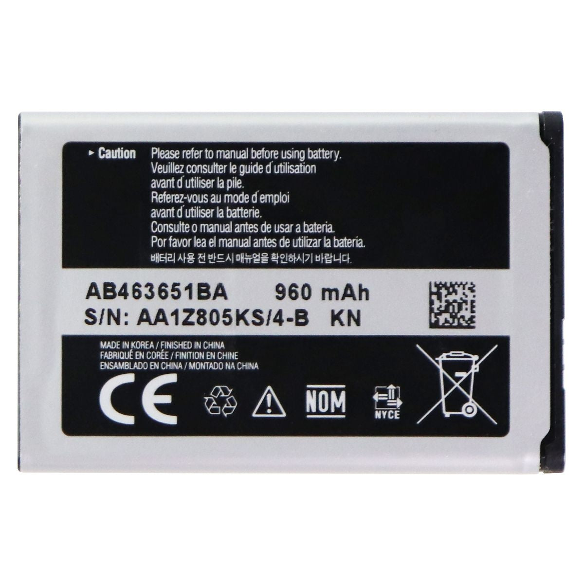 Samsung OEM (960mAh) Battery (AB463651BA) T189 T559 U450 t739 M630 R451c Rant Cell Phone - Batteries Samsung    - Simple Cell Bulk Wholesale Pricing - USA Seller