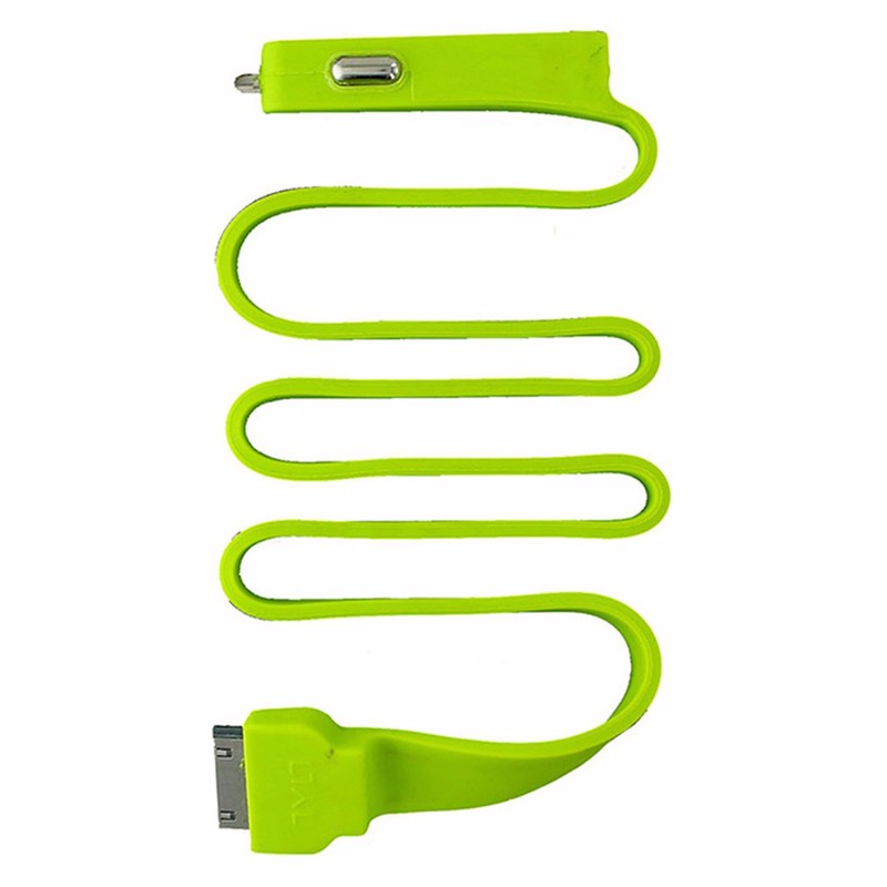 Tylt BAND Car Charger with Apple 30-Pin Connector and Extra USB Port - Green Cell Phone - Chargers & Cradles TYLT    - Simple Cell Bulk Wholesale Pricing - USA Seller