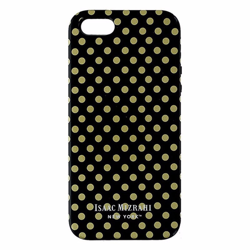Isaac Mizrahi Dual Layer Case for iPhone 5/5S/SE - Black and Gold - Polka dots Cell Phone - Cases, Covers & Skins Isaac Mizrahi    - Simple Cell Bulk Wholesale Pricing - USA Seller