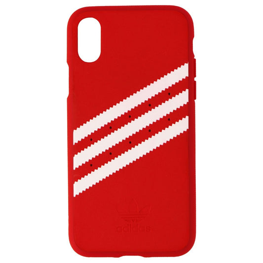 Adidas Moulded Suede Case for Apple iPhone X - Red/White Stripes Cell Phone - Cases, Covers & Skins Adidas    - Simple Cell Bulk Wholesale Pricing - USA Seller