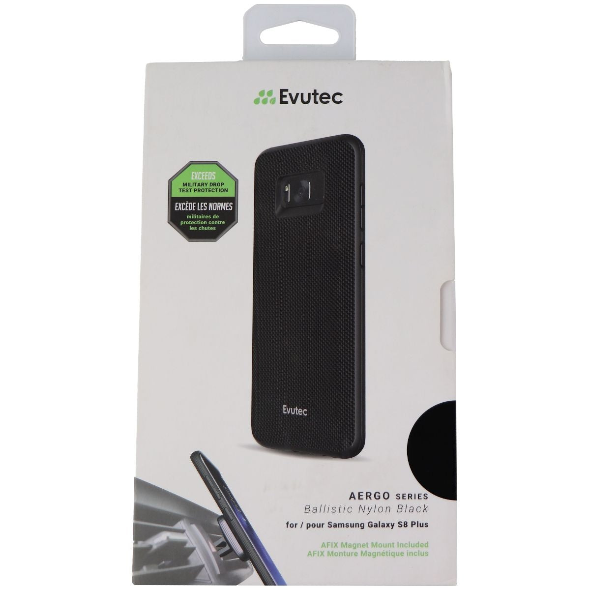 Evutec AERGO Ballistic Nylon Case & Vent Mount Combo for Galaxy (S8+) - Black Cell Phone - Cases, Covers & Skins Evutec    - Simple Cell Bulk Wholesale Pricing - USA Seller