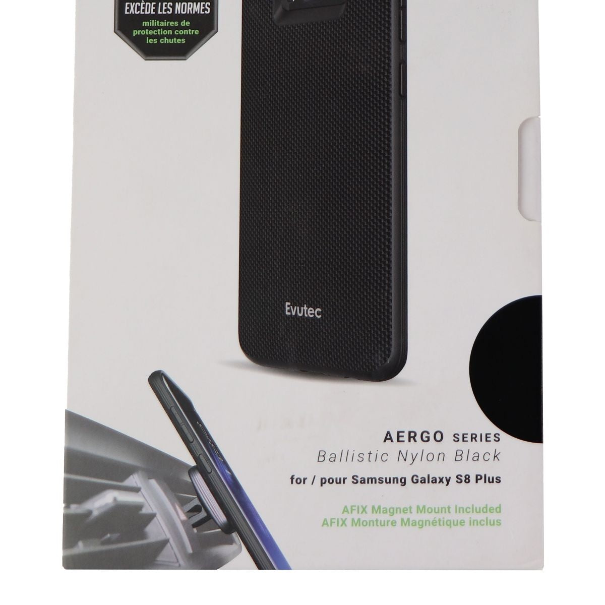 Evutec AERGO Ballistic Nylon Case & Vent Mount Combo for Galaxy (S8+) - Black Cell Phone - Cases, Covers & Skins Evutec    - Simple Cell Bulk Wholesale Pricing - USA Seller