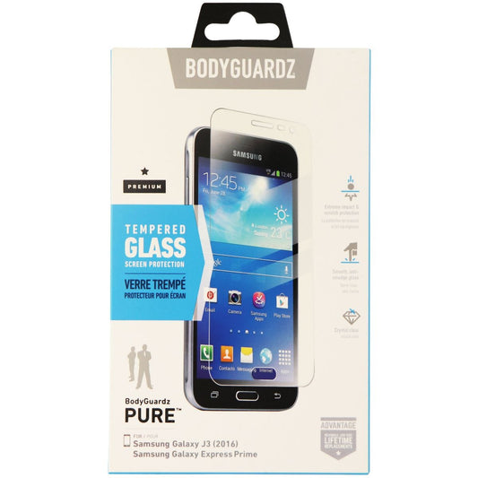 BodyGuardz Pure Series Tempered Glass Screen for Galaxy J3 (2016) - Clear Cell Phone - Screen Protectors BodyGuardz    - Simple Cell Bulk Wholesale Pricing - USA Seller