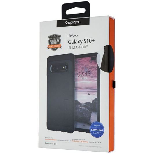 Spigen Slim Armor Series Case for Samsung Galaxy (S10+) - Black Cell Phone - Chargers & Cradles Spigen    - Simple Cell Bulk Wholesale Pricing - USA Seller