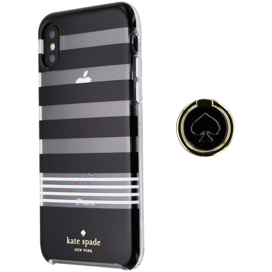 Kate Spade Hardshell Case and Ring Stand for iPhone XS and X - Clear/Black/White Cell Phone - Cases, Covers & Skins Kate Spade    - Simple Cell Bulk Wholesale Pricing - USA Seller