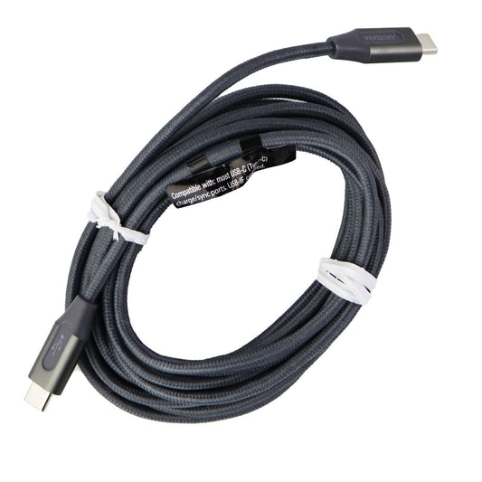 Verizon 10-Ft (USB-C) to (USB-C) Charge & Sync Braided Cable - Gunmetal Gray Cell Phone - Cables & Adapters Verizon    - Simple Cell Bulk Wholesale Pricing - USA Seller