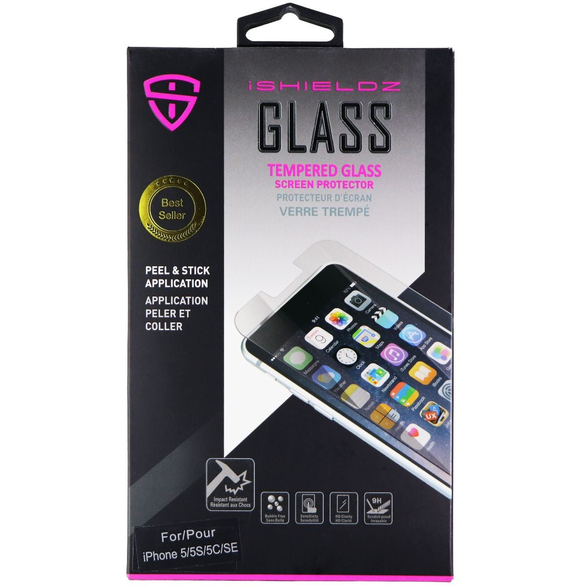 iShieldz Tempered Glass Screen Protector for Apple iPhone 5s / 5 / 5C / SE 1st Cell Phone - Screen Protectors iShieldz    - Simple Cell Bulk Wholesale Pricing - USA Seller