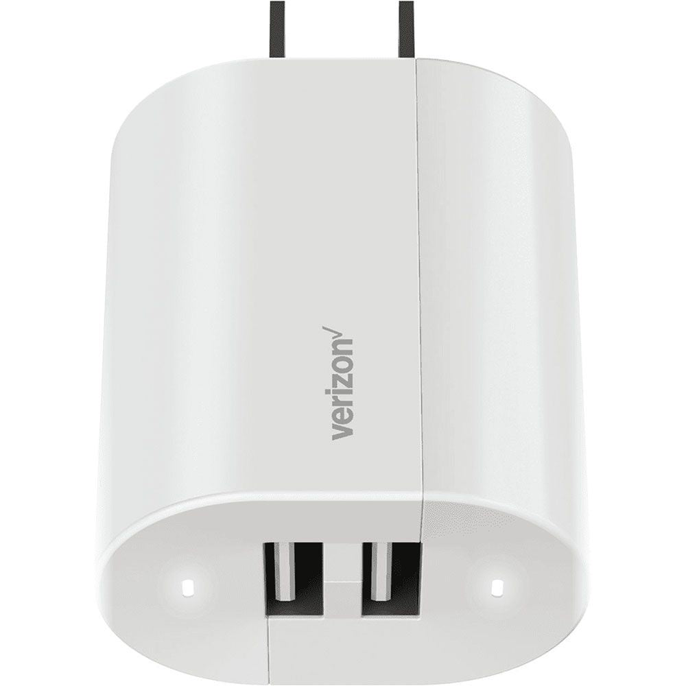 Verizon 24W (5V-4.8A) Dual USB Port Wall Charger Adapter (580245AMNM) - White Cell Phone - Chargers & Cradles Verizon    - Simple Cell Bulk Wholesale Pricing - USA Seller