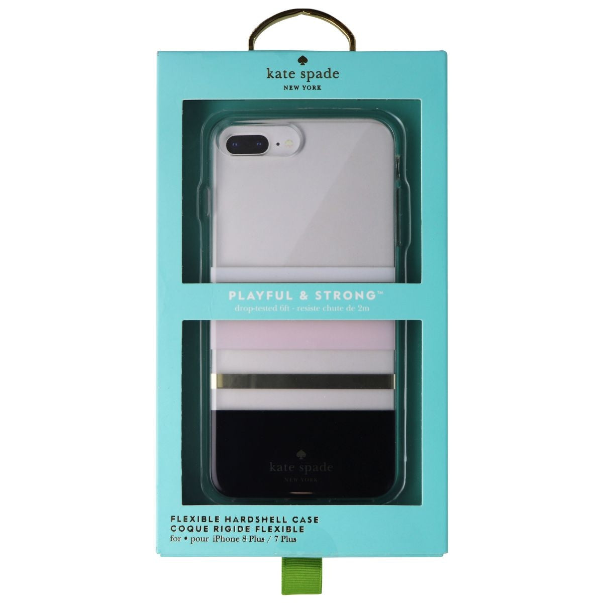 Kate Spade Flexible Hard Case for iPhone 8 Plus/7 Plus - Clear/Charlotte Stripe Cell Phone - Cases, Covers & Skins Kate Spade    - Simple Cell Bulk Wholesale Pricing - USA Seller