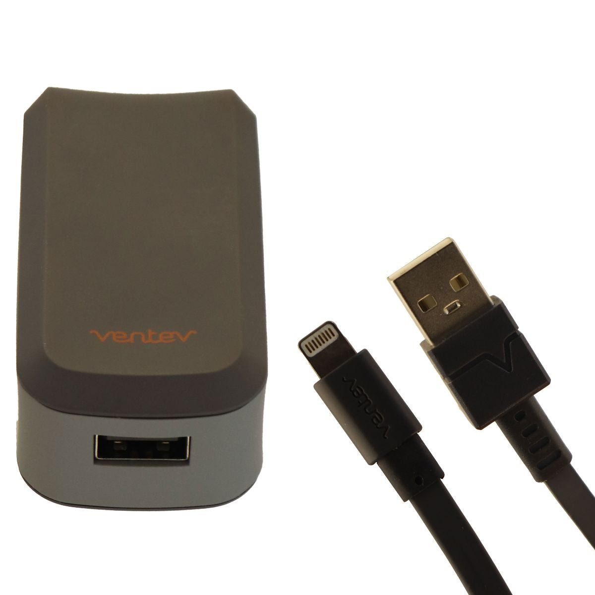 Ventev Wallport R1240 Series USB Wall Adapter and 3Ft MFI Cable - Gray Cell Phone - Chargers & Cradles Ventev    - Simple Cell Bulk Wholesale Pricing - USA Seller