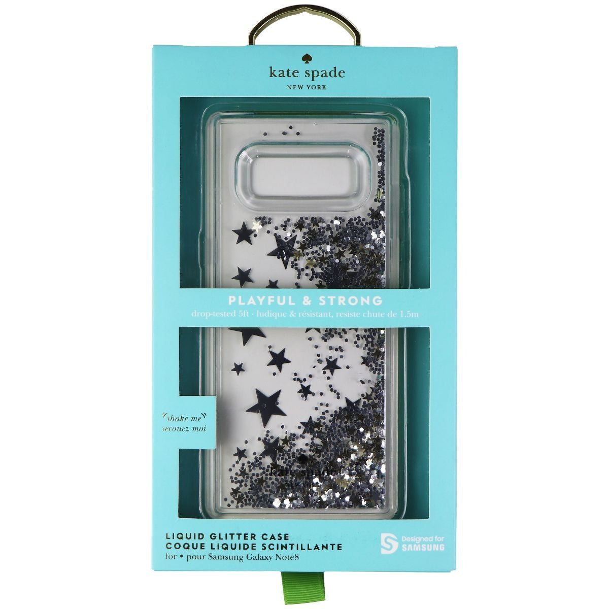 Kate Spade New York Liquid Glitter Case for Samsung Galaxy Note8 - Silver Stars Cell Phone - Cases, Covers & Skins Kate Spade    - Simple Cell Bulk Wholesale Pricing - USA Seller