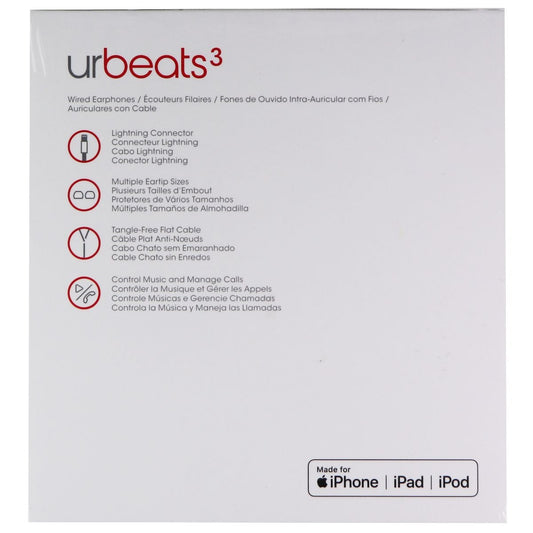 Beats urBeats3 Wired Earphones - Satin Silver (MU9A2LL/A) Portable Audio - Headphones Beats by Dr. Dre    - Simple Cell Bulk Wholesale Pricing - USA Seller