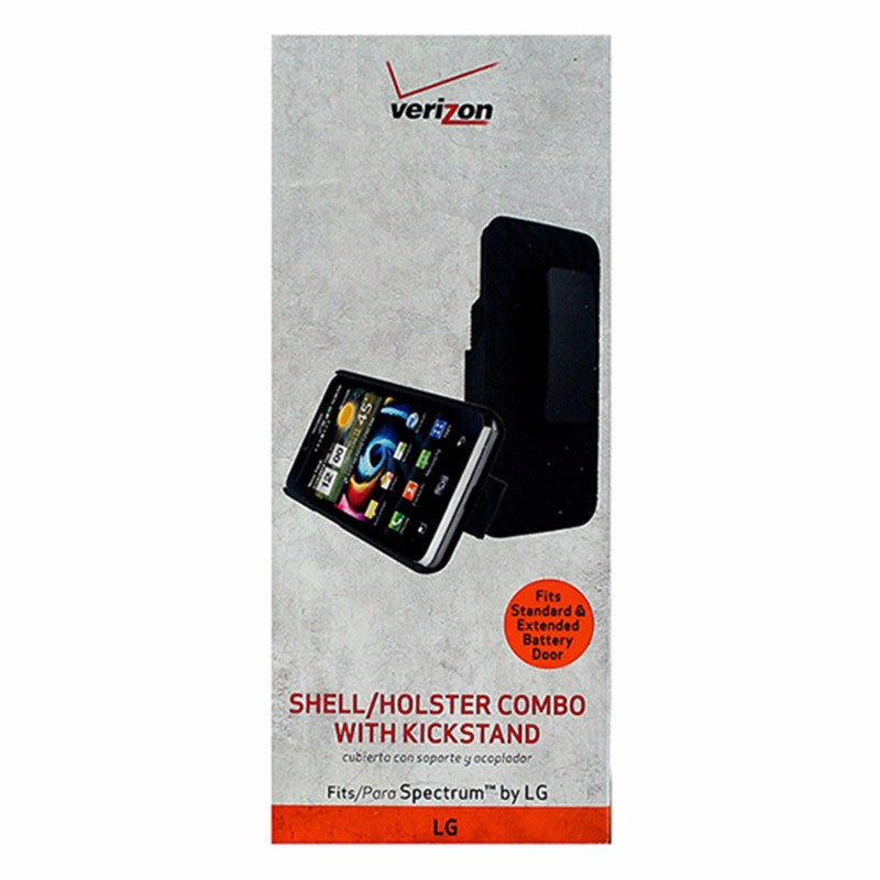 Verizon Shell Holster Combo Case for LG Spectrum VS920 - Black Cell Phone - Cases, Covers & Skins Verizon    - Simple Cell Bulk Wholesale Pricing - USA Seller