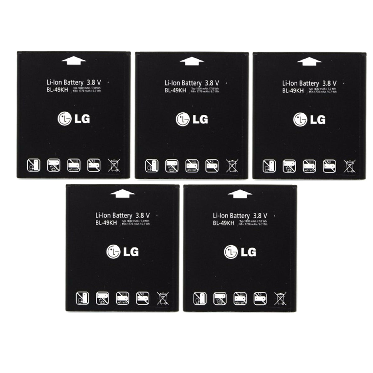 KIT 5x LG BL-49KH 1830 mAh Replacement Battery for LG Optimus Cell Phone - Batteries LG    - Simple Cell Bulk Wholesale Pricing - USA Seller