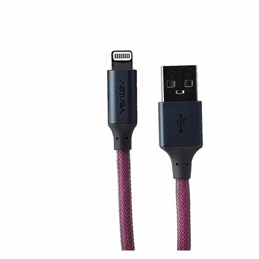 Ventev (509319) 4Ft Charge/Sync Alloy Cable for iPhones - Magenta/Gray Cell Phone - Cables & Adapters Ventev    - Simple Cell Bulk Wholesale Pricing - USA Seller