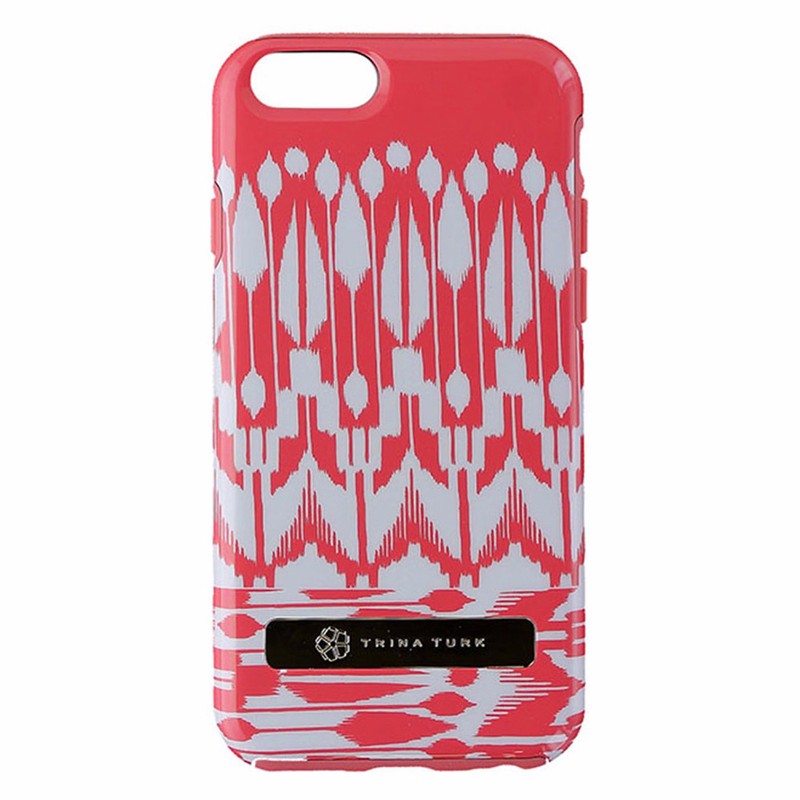 Trina Turk Slim Shell Dual Layer Case for iPhone 6s/6 - Indio Ikat Coral Pink Cell Phone - Chargers & Cradles Trina Turk    - Simple Cell Bulk Wholesale Pricing - USA Seller
