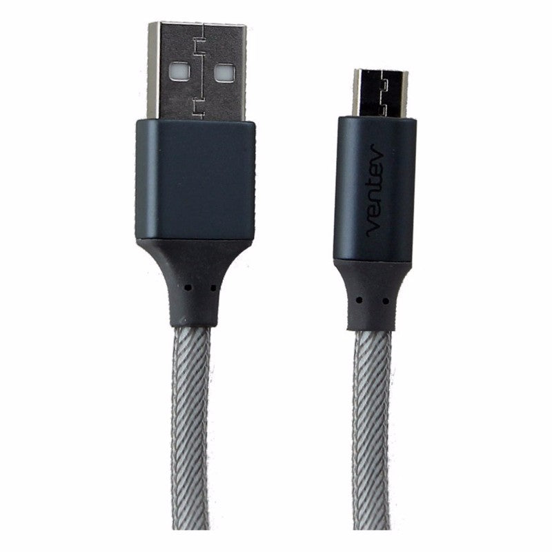 Ventev 4-Ft Charge/Sync Alloy Cable for Micro USB Devices - Silver/Gray Cell Phone - Cables & Adapters Ventev    - Simple Cell Bulk Wholesale Pricing - USA Seller