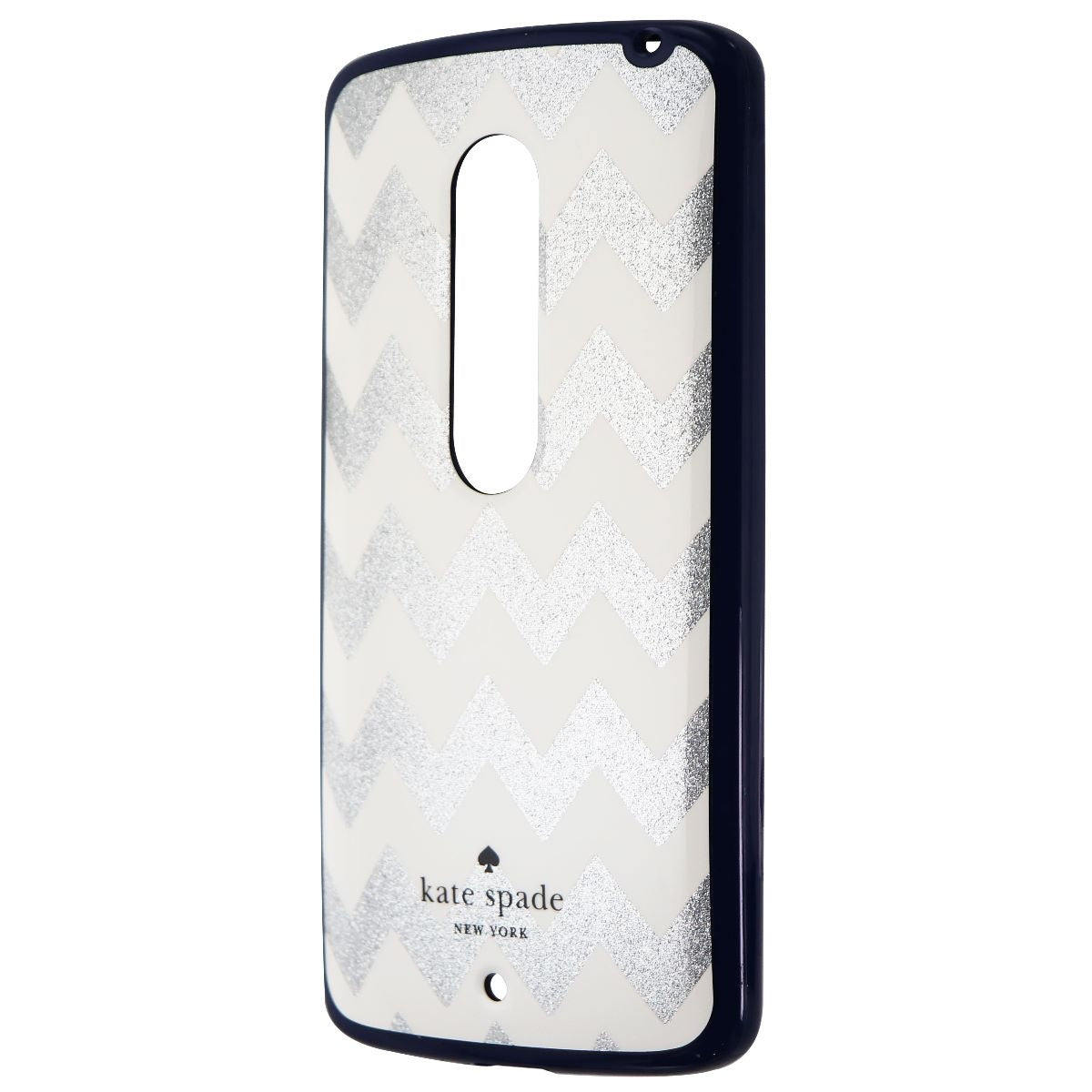 Kate Spade Hybrid Hardshell Case for Motorola Droid Maxx 2 - Silver / Navy Blue Cell Phone - Cases, Covers & Skins Kate Spade    - Simple Cell Bulk Wholesale Pricing - USA Seller