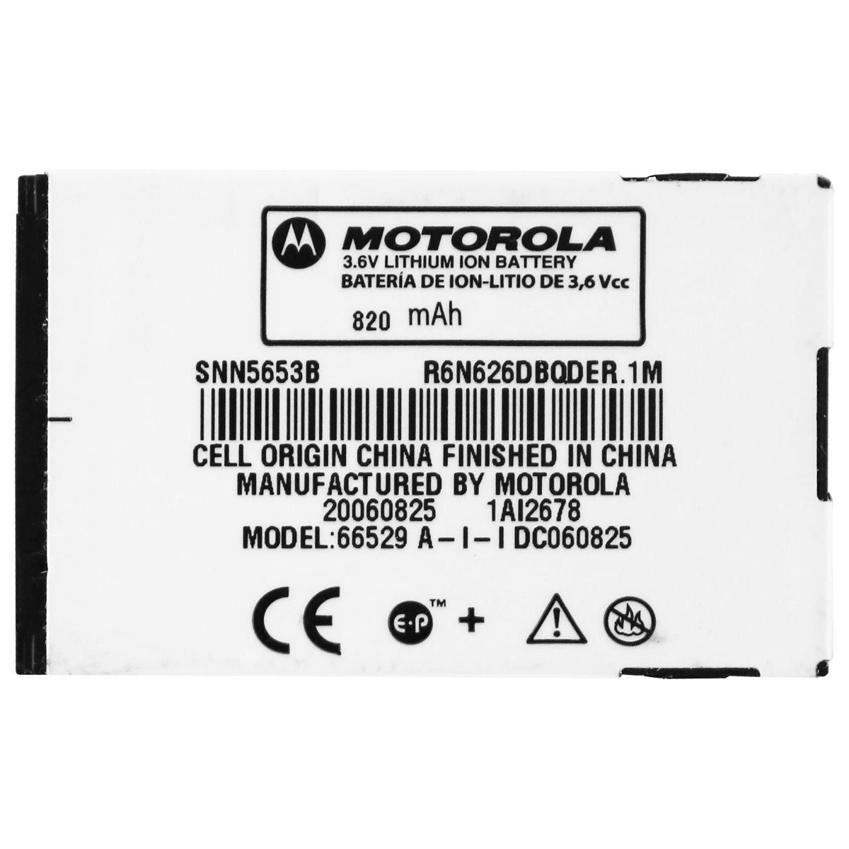 OEM Motorola SNN5653B 820 mAh Replacement Battery for Motorola Phones Cell Phone - Batteries Motorola    - Simple Cell Bulk Wholesale Pricing - USA Seller