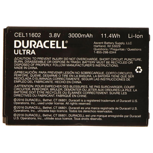 Duracell Ultra CEL11602 3.8V 3000mAh Lithium Ion Battery for LG G3 - Black Cell Phone - Batteries Duracell    - Simple Cell Bulk Wholesale Pricing - USA Seller