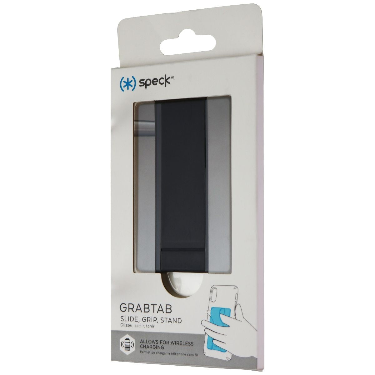 Speck GrabTab Cell Phone Holder and Stand - Paperclip Gray/Stormy Gray Cell Phone - Mounts & Holders Speck    - Simple Cell Bulk Wholesale Pricing - USA Seller