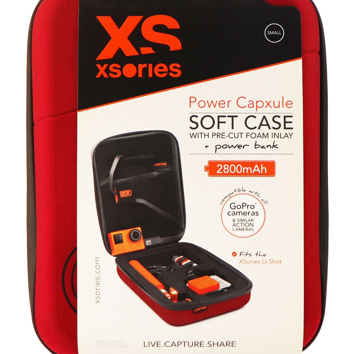XSories Power Capxule Soft Case with Pre-Cut Foam Inlay for GoPro Cameras - Red Digital Camera - Cases, Bags & Covers XSories    - Simple Cell Bulk Wholesale Pricing - USA Seller