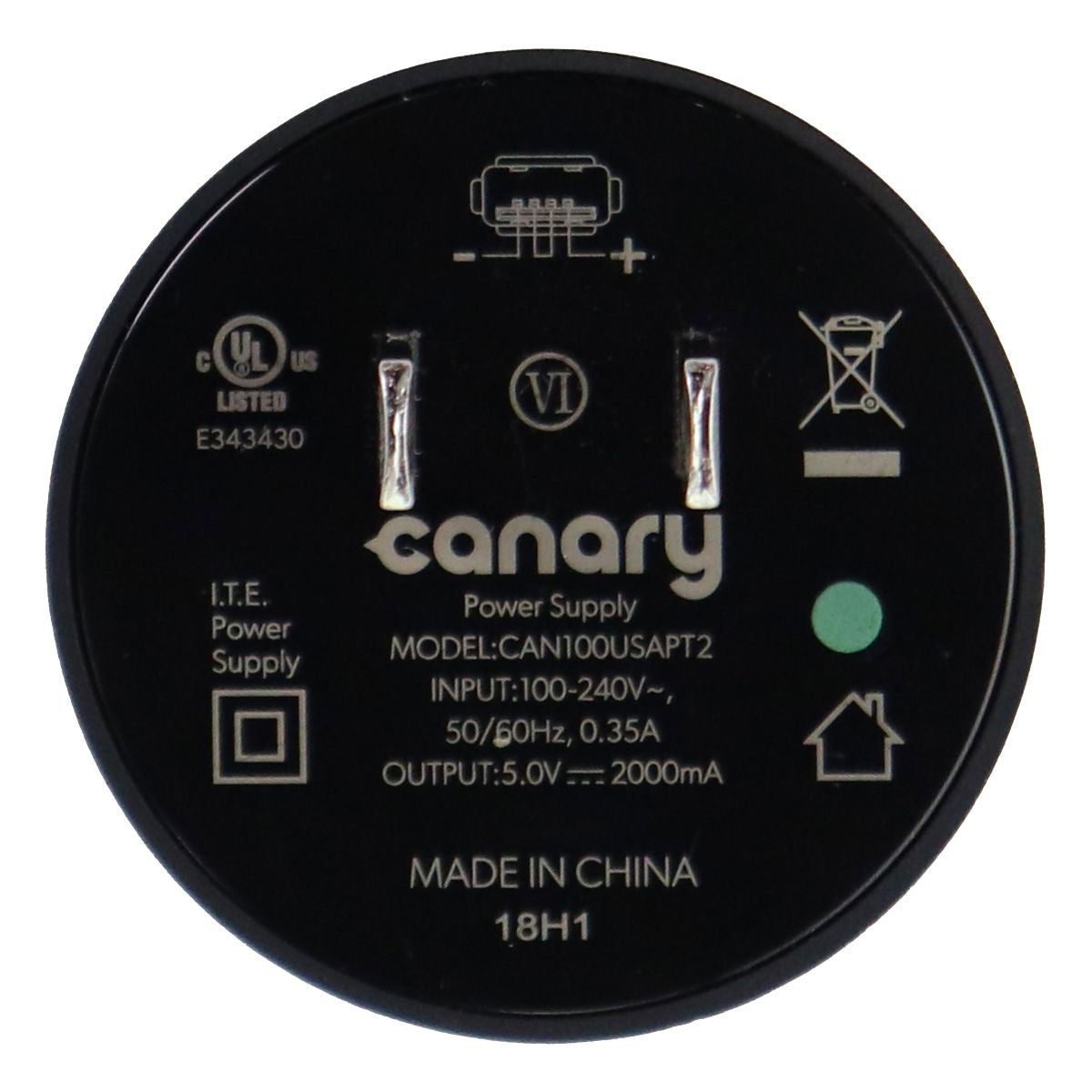 Canary (CAN100USAPT2) 5V 2000mA Travel Adapter for USB Devices - Black Cell Phone - Cables & Adapters Canary    - Simple Cell Bulk Wholesale Pricing - USA Seller