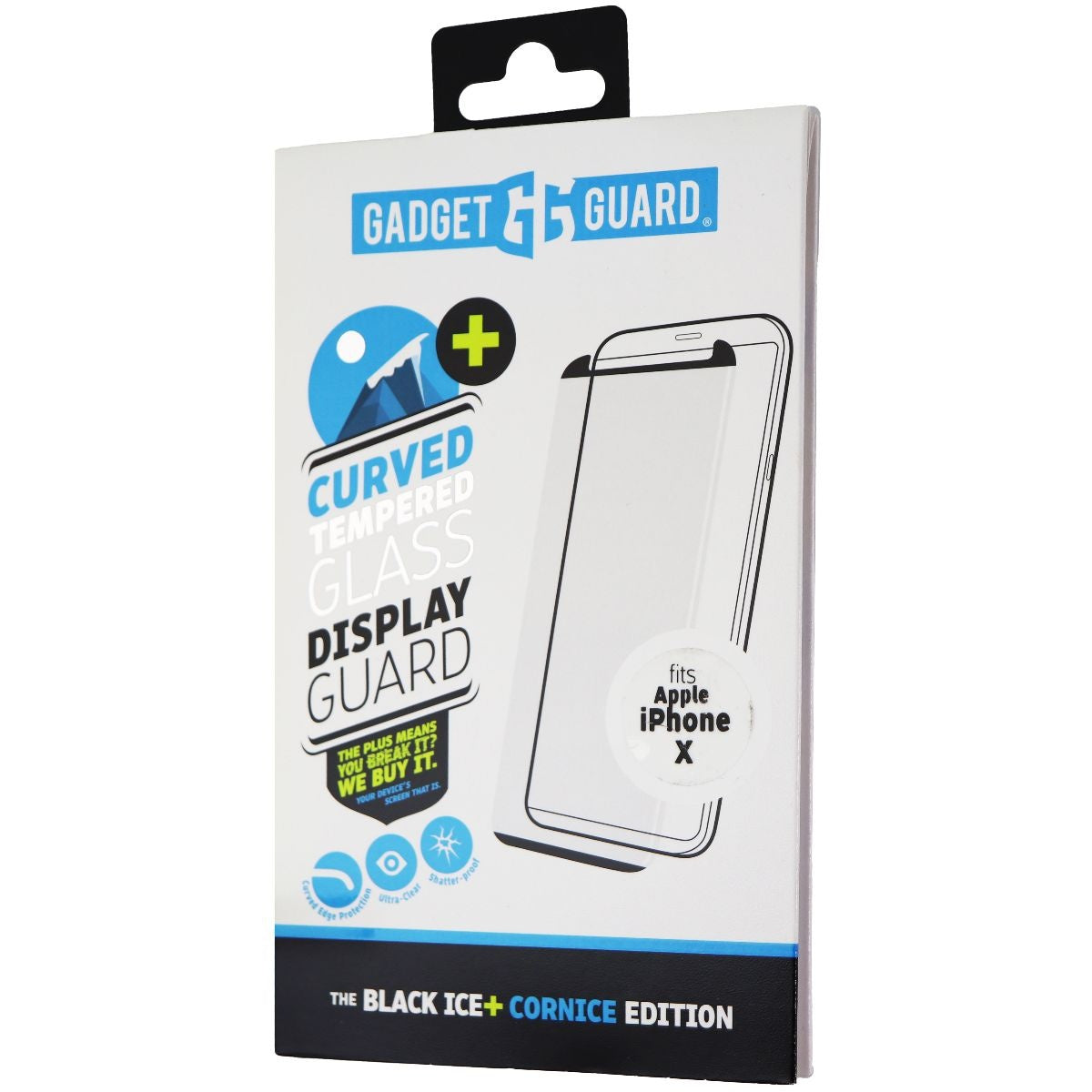 Gadget Guard Black Ice Plus Cornice 2.0 Curved Tempered Glass for iPhone Xs/X Cell Phone - Screen Protectors Gadget Guard    - Simple Cell Bulk Wholesale Pricing - USA Seller