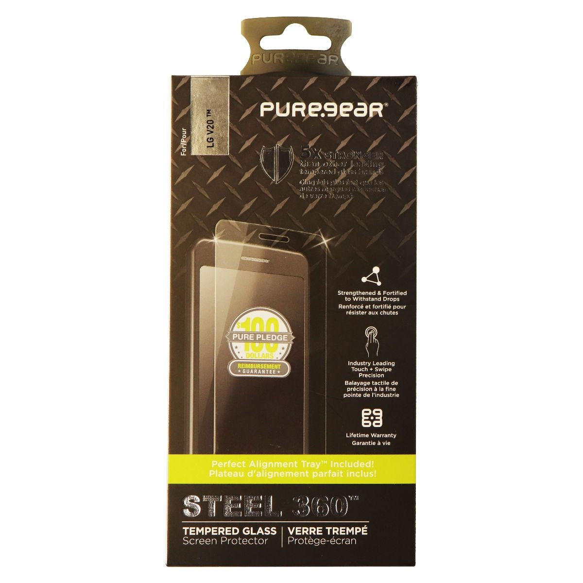 PureGear LG V20 Steel 360 Tempered Glass Screen Protector Guard - Clear Cell Phone - Screen Protectors PureGear    - Simple Cell Bulk Wholesale Pricing - USA Seller