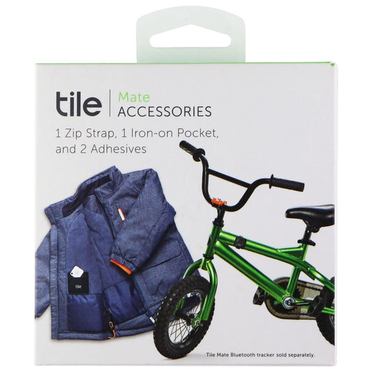 Tile Mate Accessories Pack with 1 Zip Strap, 1 Iron-on Pocket, and 2 Adhesives Cell Phone - Accessory Bundles Tile    - Simple Cell Bulk Wholesale Pricing - USA Seller