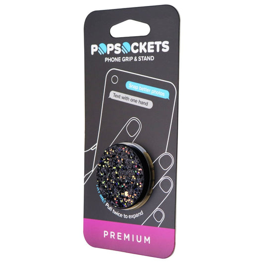 PopSockets Collapsible Grip & Stand for Phones and Tablets - Sparkle Black Cell Phone - Mounts & Holders PopSockets    - Simple Cell Bulk Wholesale Pricing - USA Seller