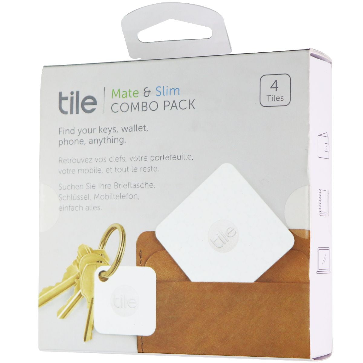 Tile Rt07 Tile Mate & Slim Combo Pack (4 Tiles) App Tracking Keychain (RT-07004 ...