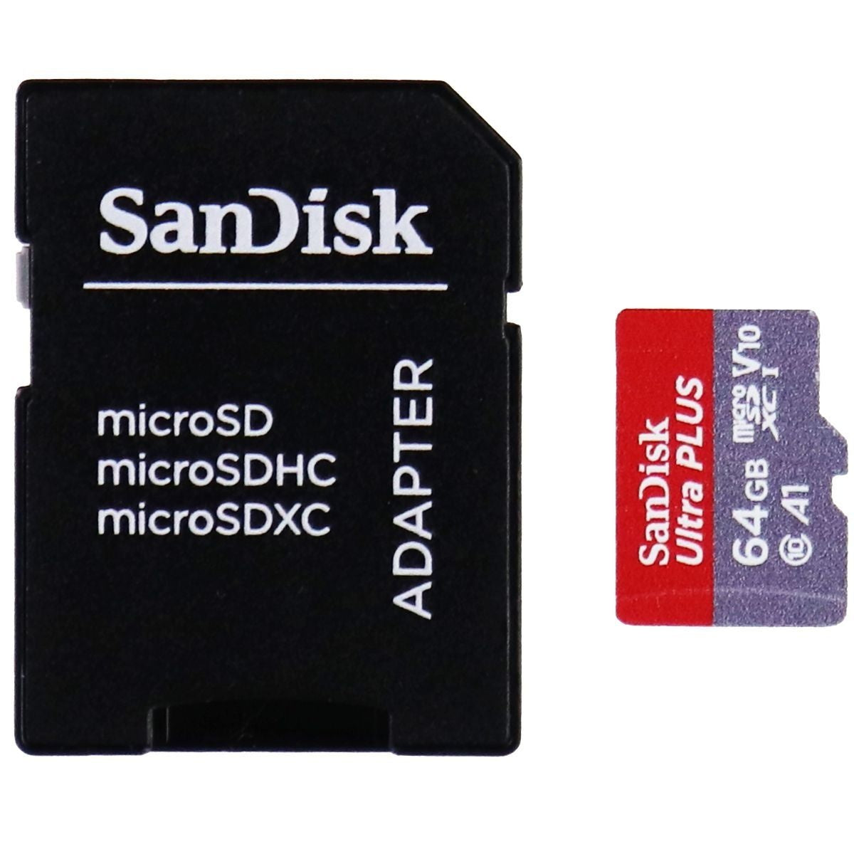 SanDisk Ultra Plus microSDXC UHS-1 Card 64GB / 100MB/s Digital Camera - Memory Cards SanDisk    - Simple Cell Bulk Wholesale Pricing - USA Seller