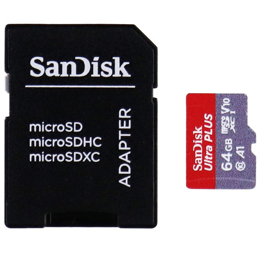 SanDisk Ultra Plus microSDXC UHS-1 Card 64GB / 100MB/s Digital Camera - Memory Cards SanDisk    - Simple Cell Bulk Wholesale Pricing - USA Seller
