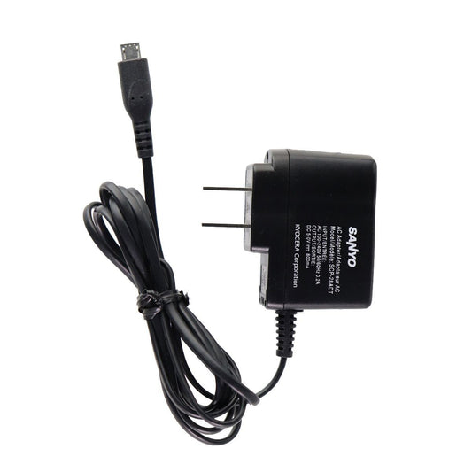 Sanyo (SCP-28ADT) Wall Charger w/ Micro-USB 5V 800mA - Black Cell Phone - Chargers & Cradles Sanyo    - Simple Cell Bulk Wholesale Pricing - USA Seller