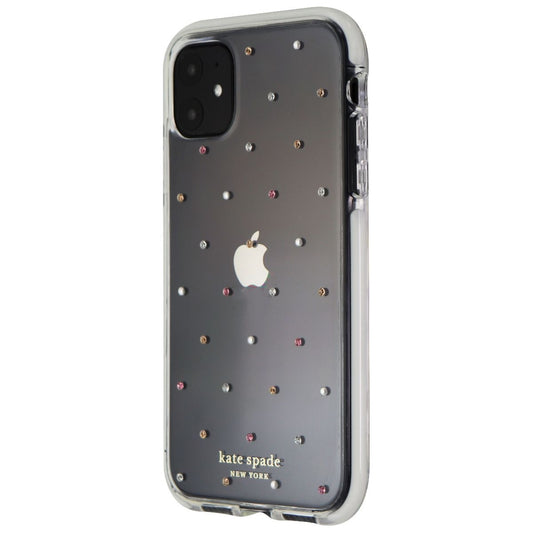 Kate Spade Defensive Hardshell Case for iPhone 11 - Clear/White/Pin Dot Gems Cell Phone - Cases, Covers & Skins Kate Spade    - Simple Cell Bulk Wholesale Pricing - USA Seller