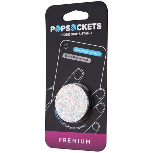 PopSockets Collapsible Grip & Stand for Phones and Tablets - Sparkle Snow White Cell Phone - Mounts & Holders PopSockets    - Simple Cell Bulk Wholesale Pricing - USA Seller
