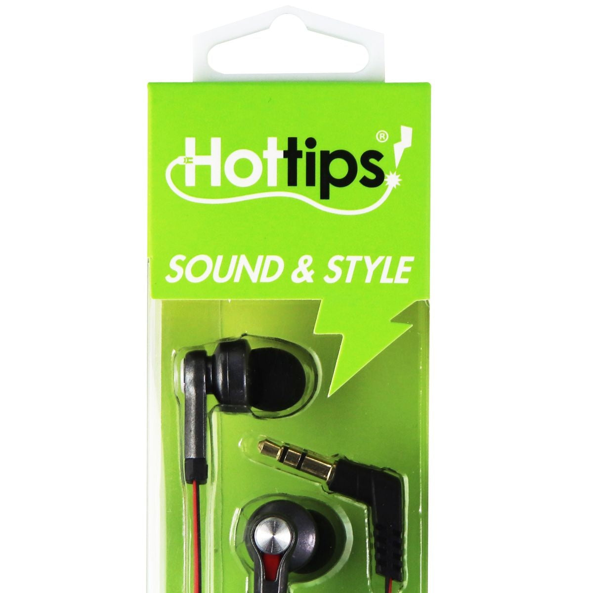Hottips Sound & Style Stereo Earbuds with Flat Tangle Free Cable - Red/Black Portable Audio - Headphones Hottips    - Simple Cell Bulk Wholesale Pricing - USA Seller