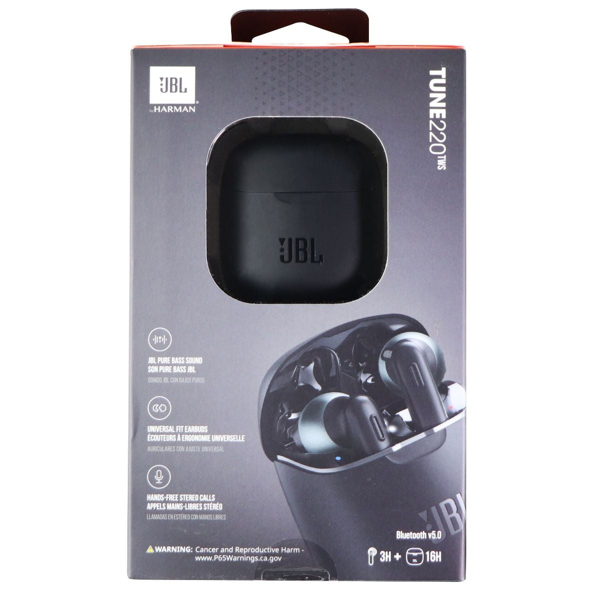 JBL Tune 220TWS True Wireless In-Ear Headphones - Black Portable Audio - Headphones JBL    - Simple Cell Bulk Wholesale Pricing - USA Seller