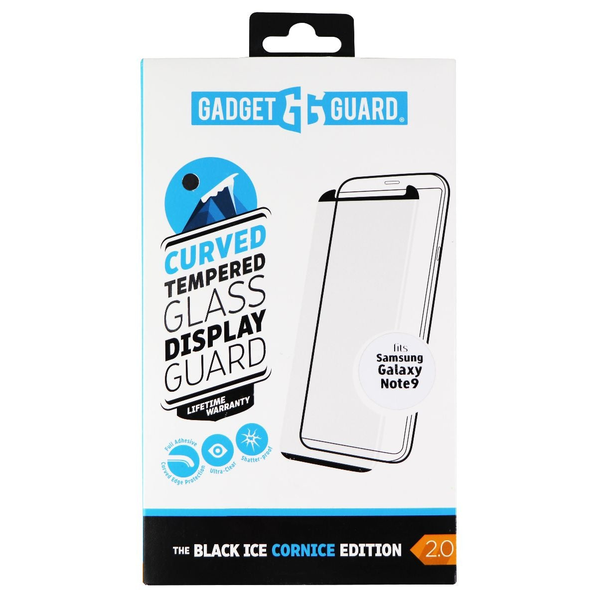 Gadget Guard Black Ice Cornice 2.0 Curved Tempered Glass for Galaxy Note9 Cell Phone - Screen Protectors Gadget Guard    - Simple Cell Bulk Wholesale Pricing - USA Seller