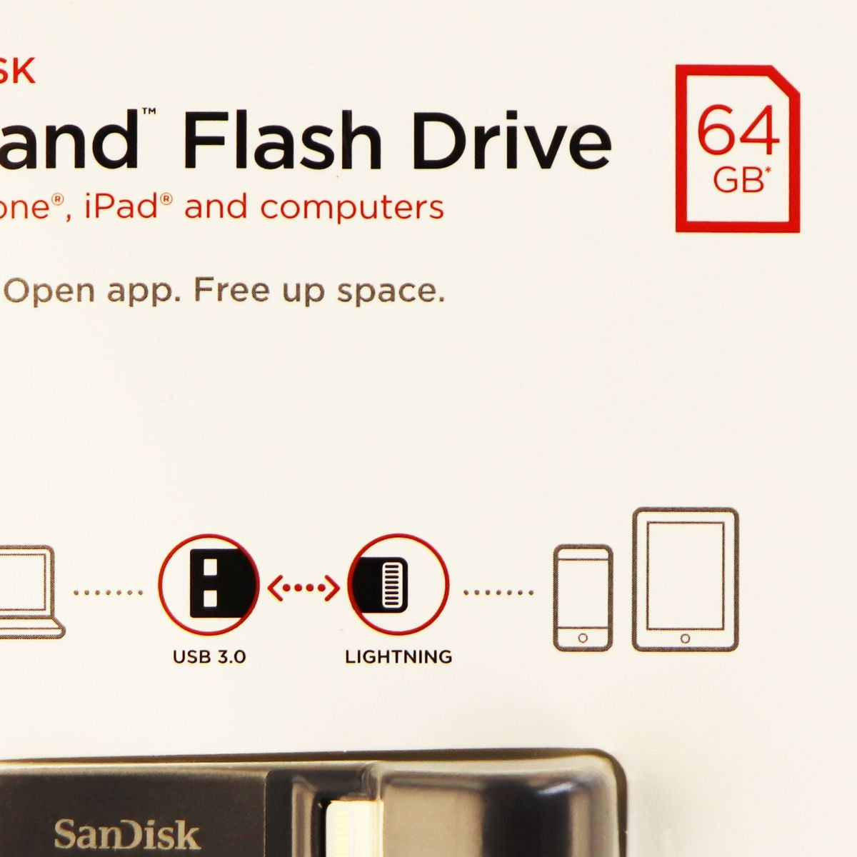 Sandisk Ixpand 64gb Usb 30 Mfi Flash Drive Memory For Iphones And Ipads Simple Cell Bulk 6638
