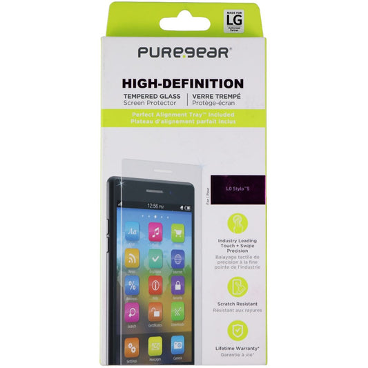 PureGear High-Definition Glass Screen Protector with Align Tray for LG Stylo 5 Cell Phone - Screen Protectors PureGear    - Simple Cell Bulk Wholesale Pricing - USA Seller
