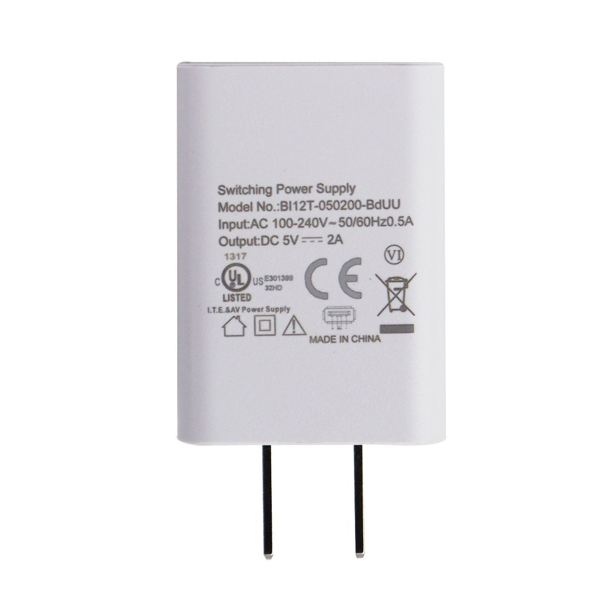 Cme Single USB 5V/2A Switching Power Supply - White (BI12T-050200-BDUU) Cell Phone - Chargers & Cradles Cme    - Simple Cell Bulk Wholesale Pricing - USA Seller